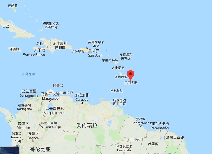 巴巴多斯亲子游学巴巴多斯地图