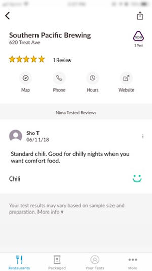 NIMA app reviews smart health device test