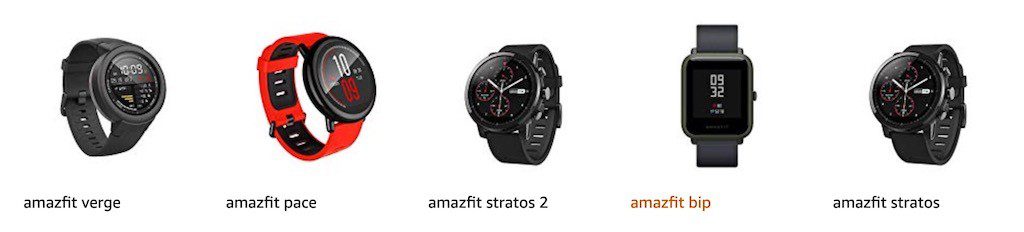 Amazfit Huami Xiaomi Bip S 2020 range Amazfit Huami Xiaomi Bip S 2020 range